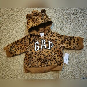 Baby Gap Leopard Print Hoodie Full Zipper